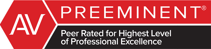 Martindale-Hubbell AV Preeminent Peer Rated for Highest Level of Professional Excellence Footer Only - Martindale-Hubbell AV Preeminent Peer Rated for Highest Level of Professional Excellence badge